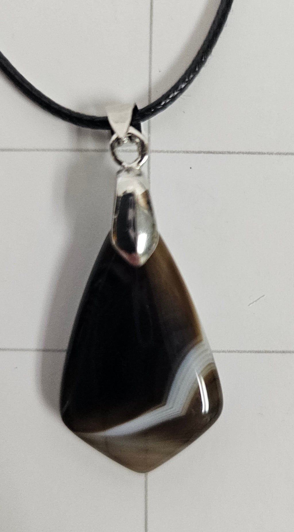 Onyx Tuxedo Agate Necklace