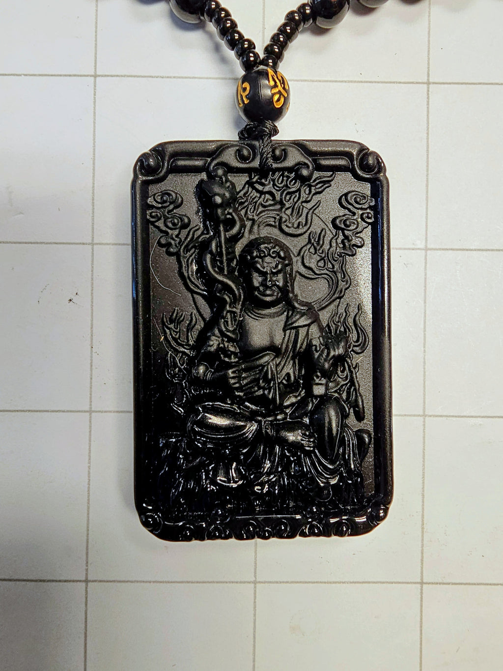 Obsidian Buddah Necklace