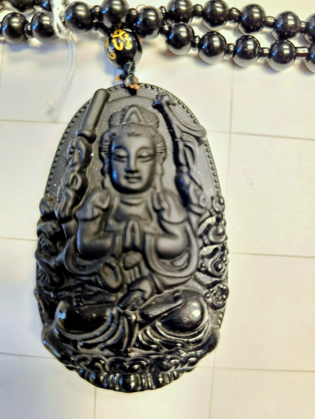 Obsidian Buddah Necklace