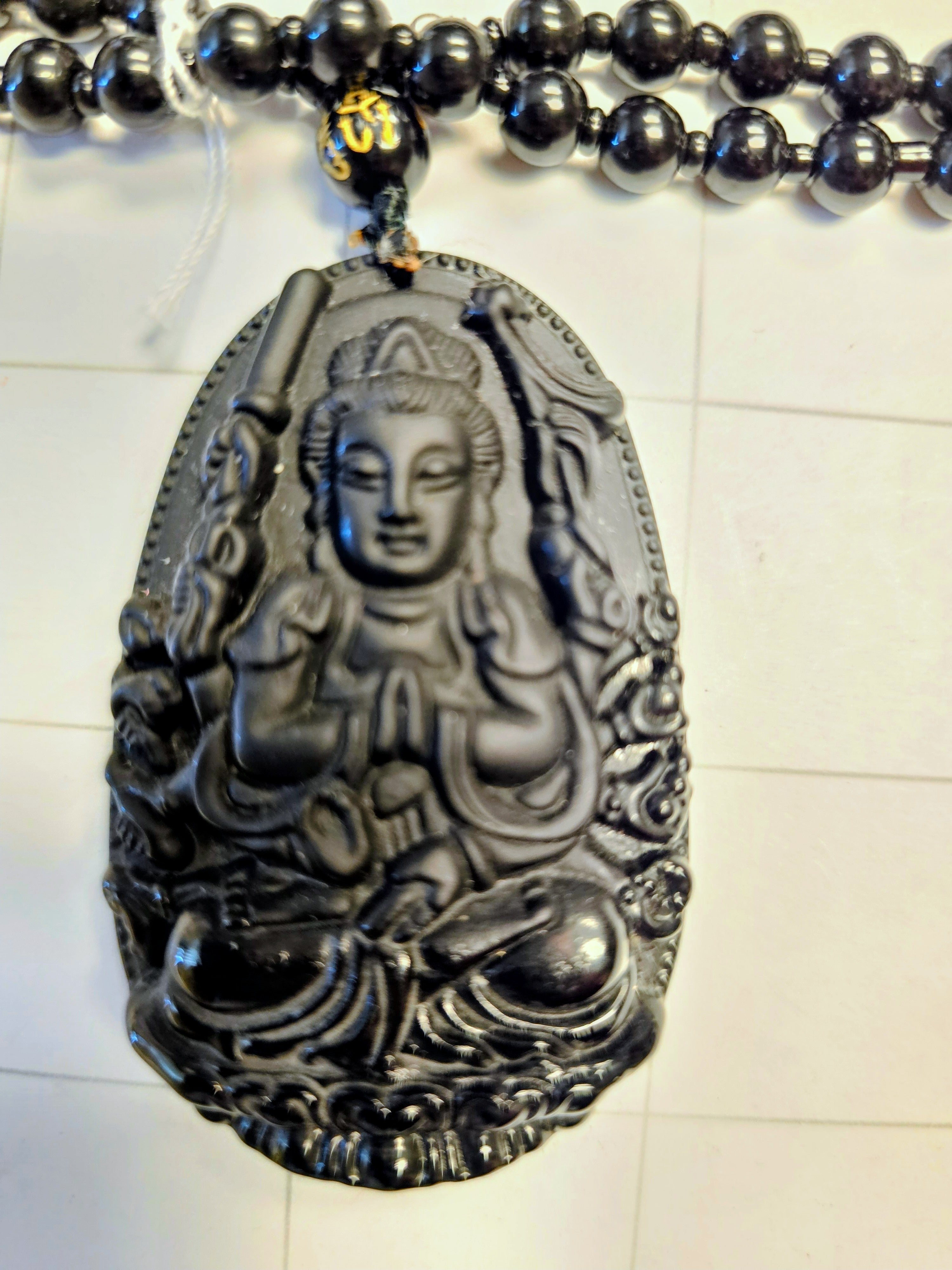 Obsidian Buddah Necklace