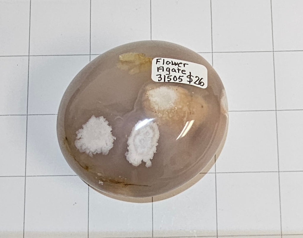 Flower Agate palm stone