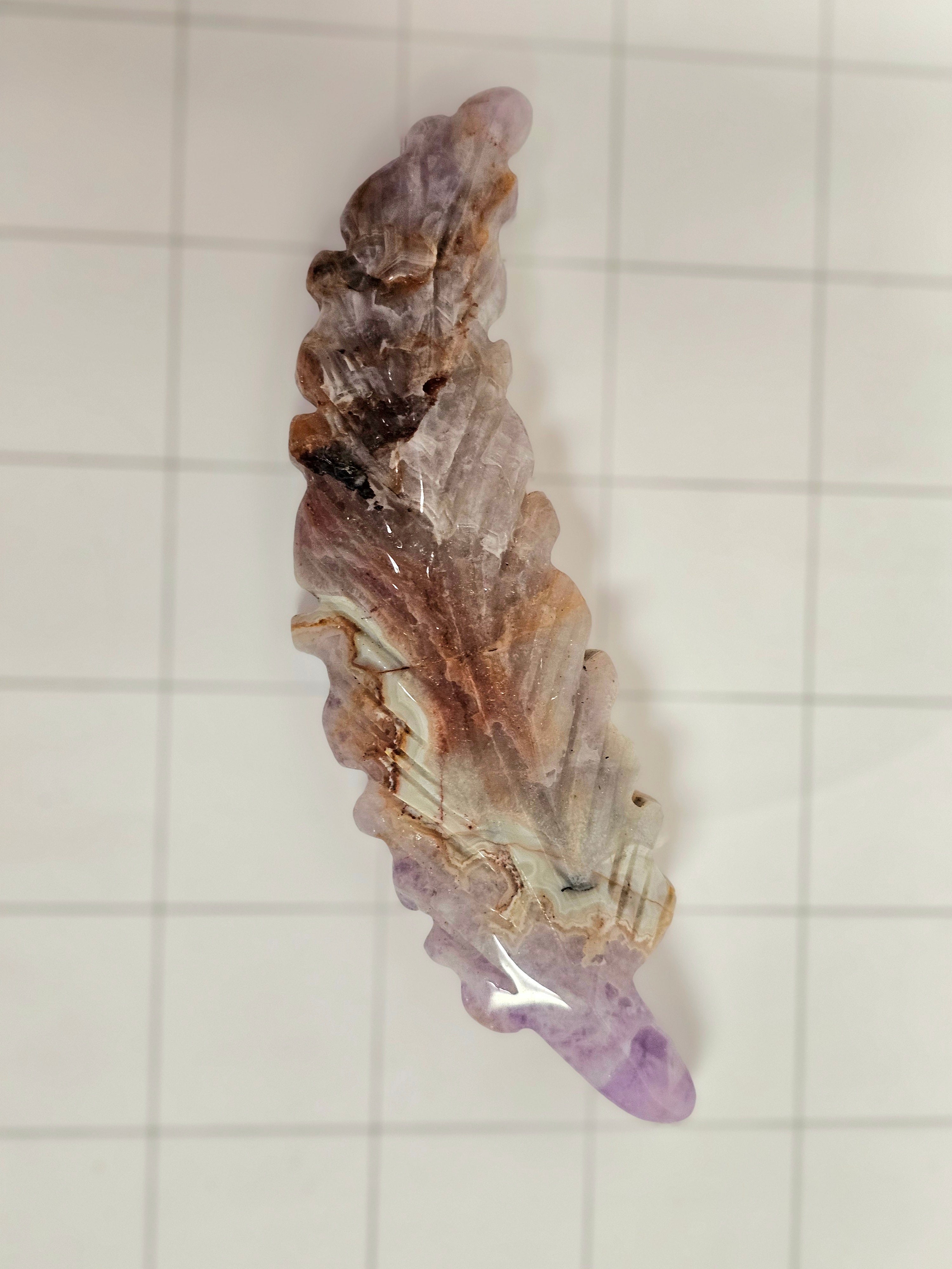 Amethyst carved Feather