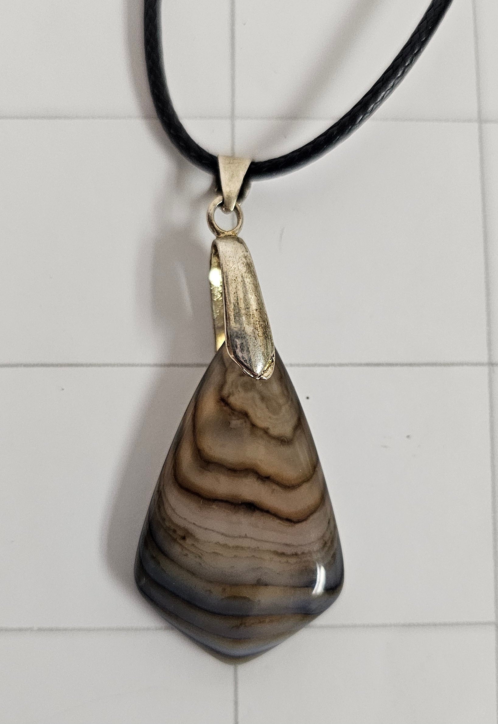 Onyx Tuxedo Agate Necklace