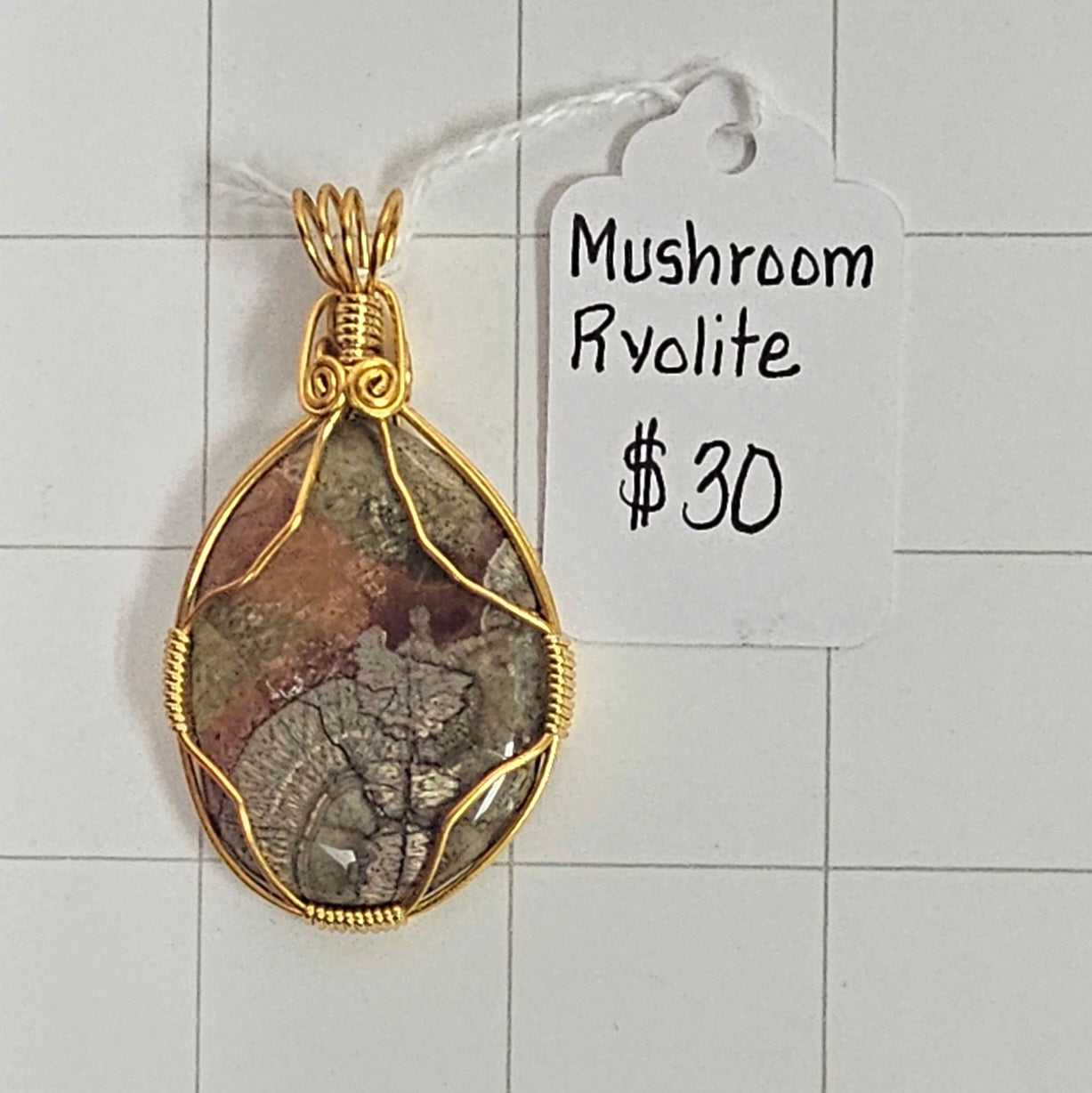 Mushroom Rhyolite pendant