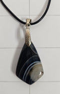 Onyx Tuxedo Agate Necklace