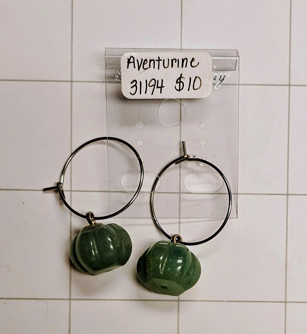 Aventurine Pumpkin Earrings