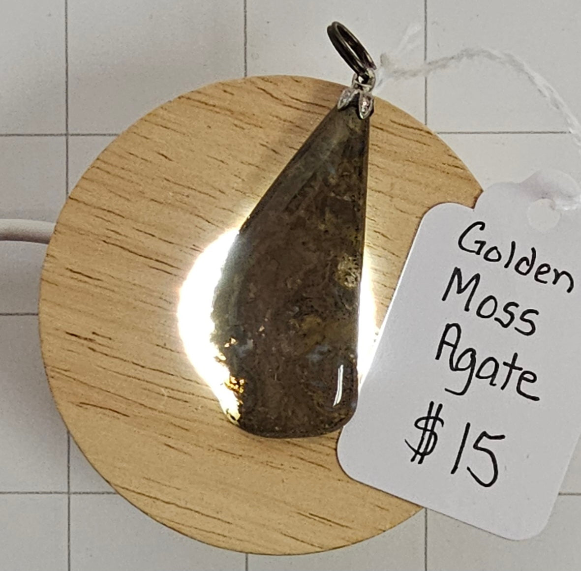 Golden Moss Agate Pendant