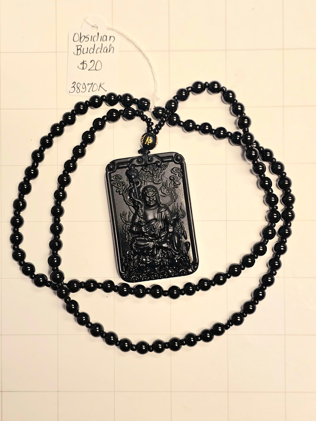 Obsidian Buddah Necklace