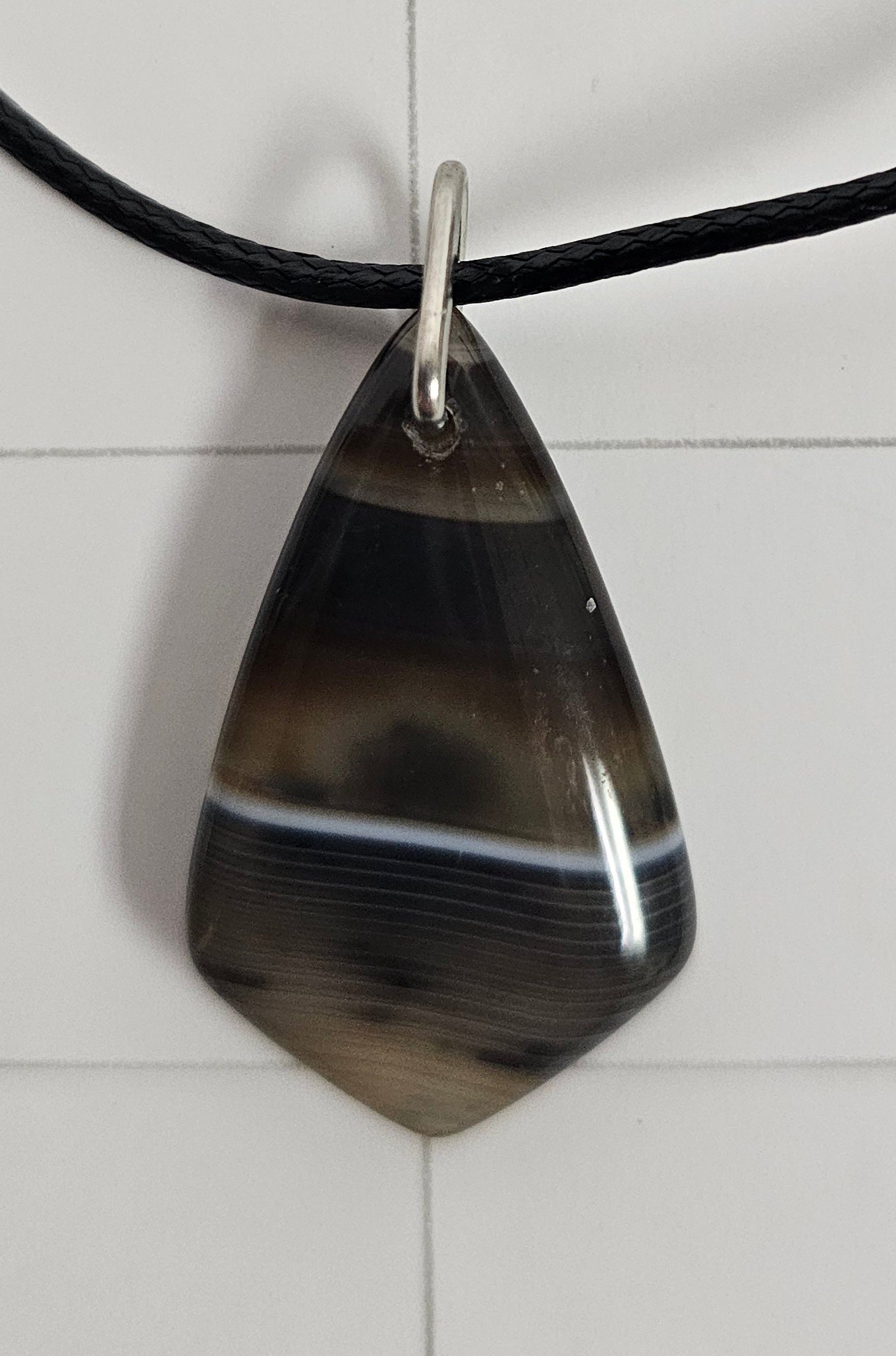 Onyx Tuxedo Agate Necklace