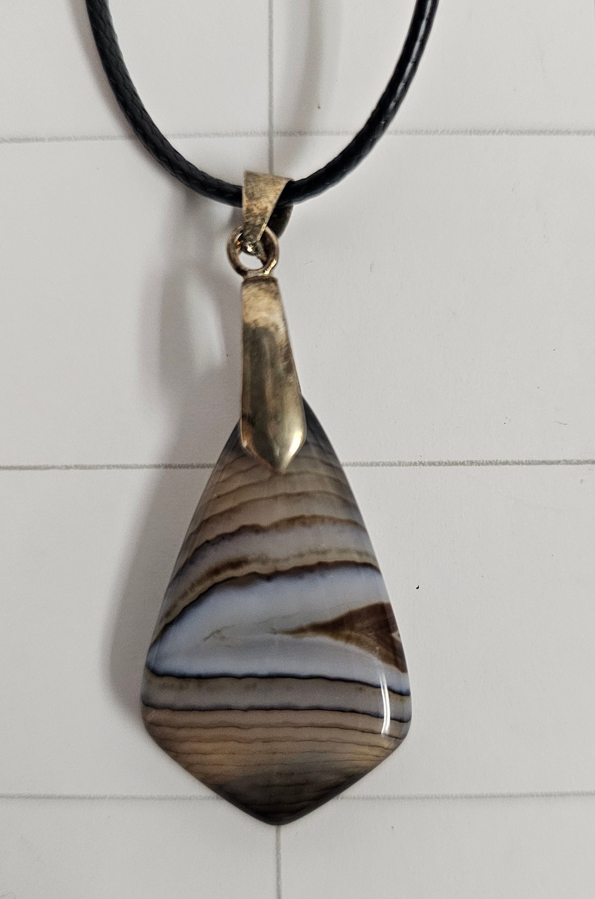 Onyx Tuxedo Agate Necklace