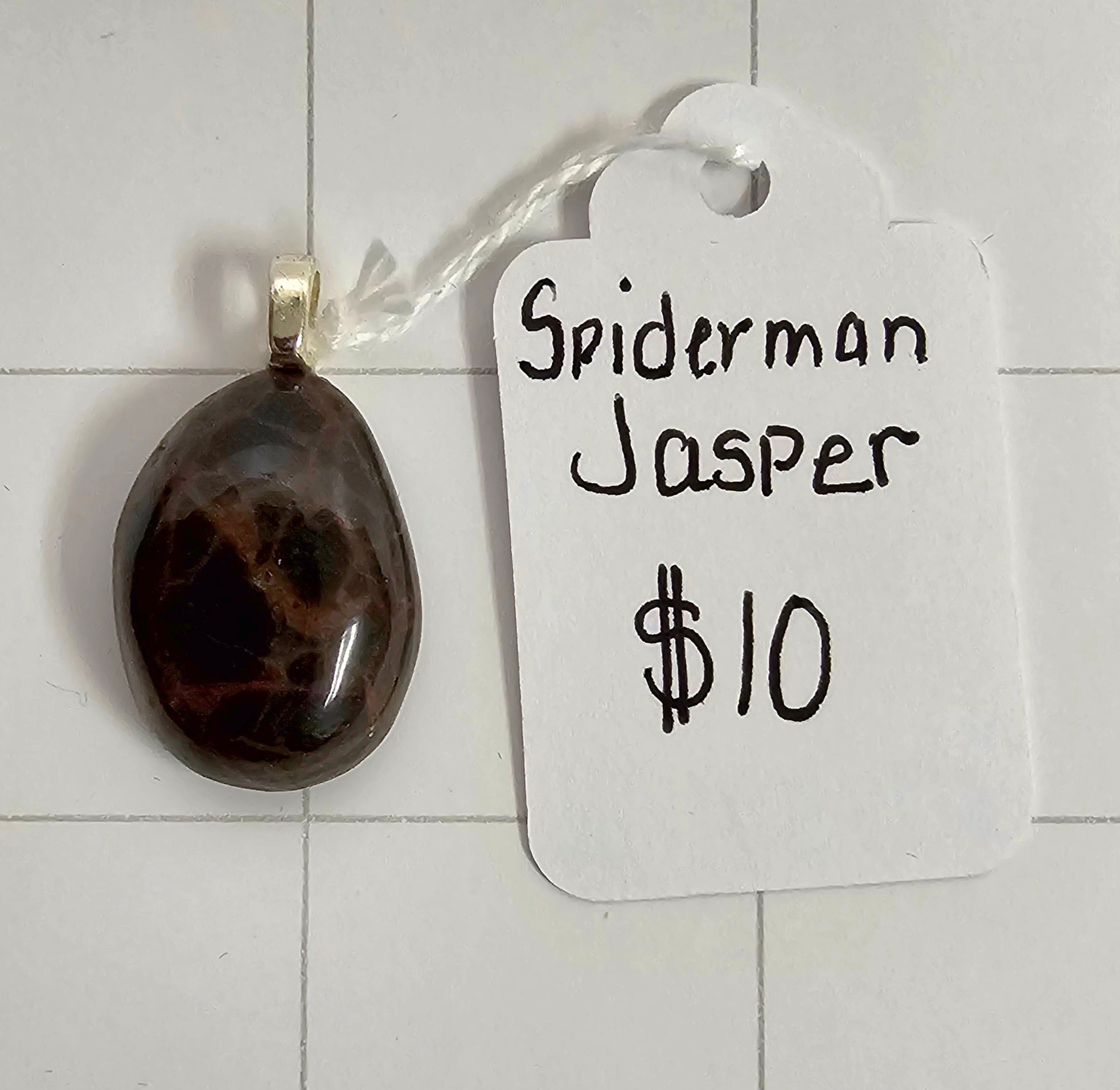 Spiderman Jasper pendant